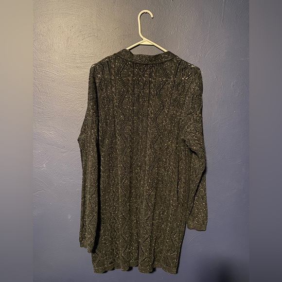 Free People New Romantics Oversized Metallic Cardigan Size L - Picture 2 of 5
